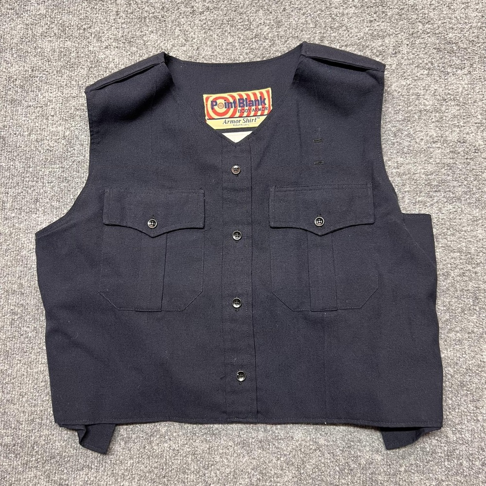 Vintage Point Blank Vest Shirt Mens Large Blue Vest NO PANELS